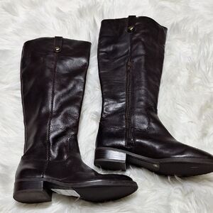 NWT Elegant Brown Leather INC Knee-High Boots 6M Riding Boots